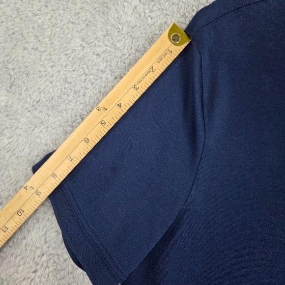 Banana Republic Polo Shirt Navy Blue Cotton Luxury Touch Short Sleeve Size Large - Picture 4 of 10